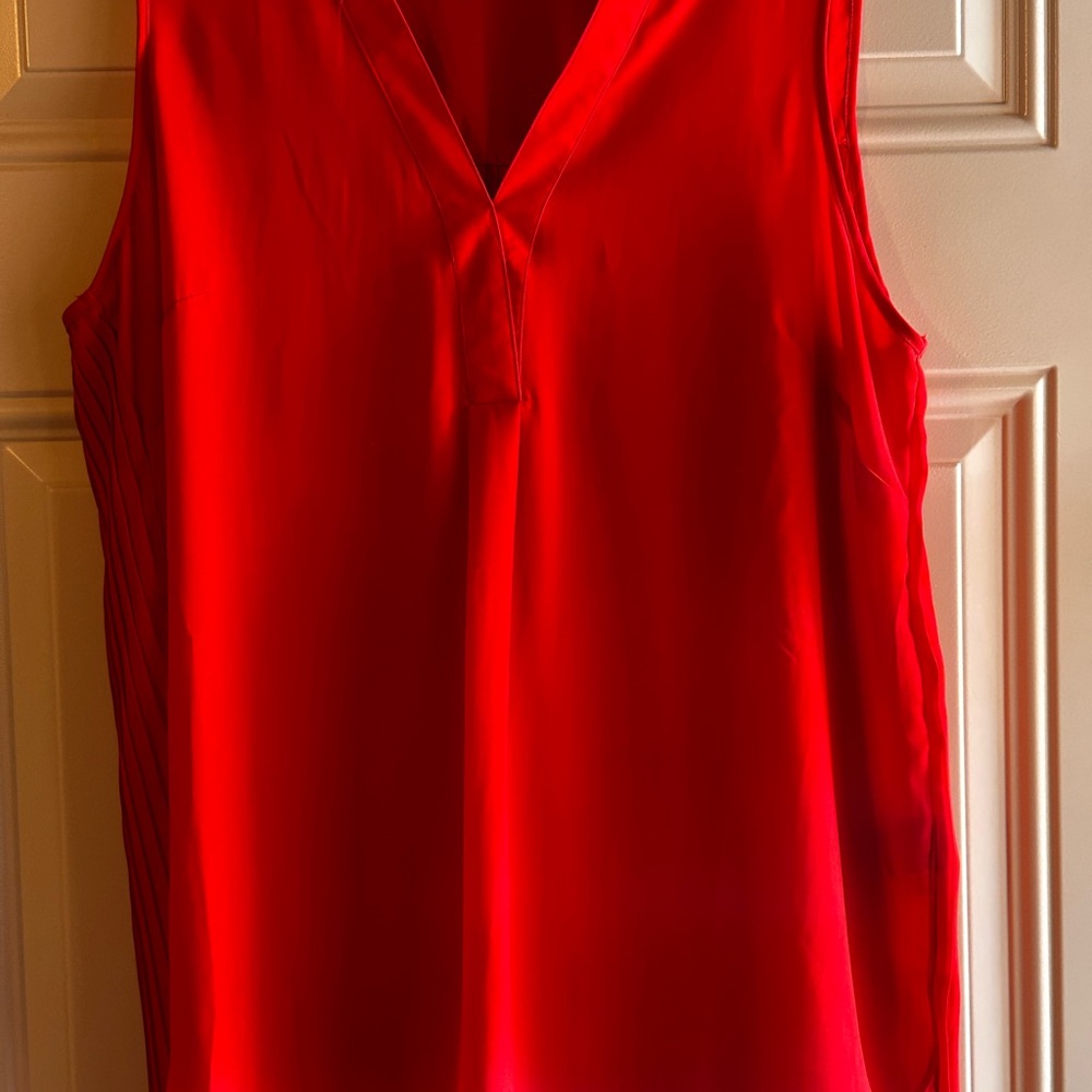 Zac & Rachel Vivid Red V-Neck Blouse